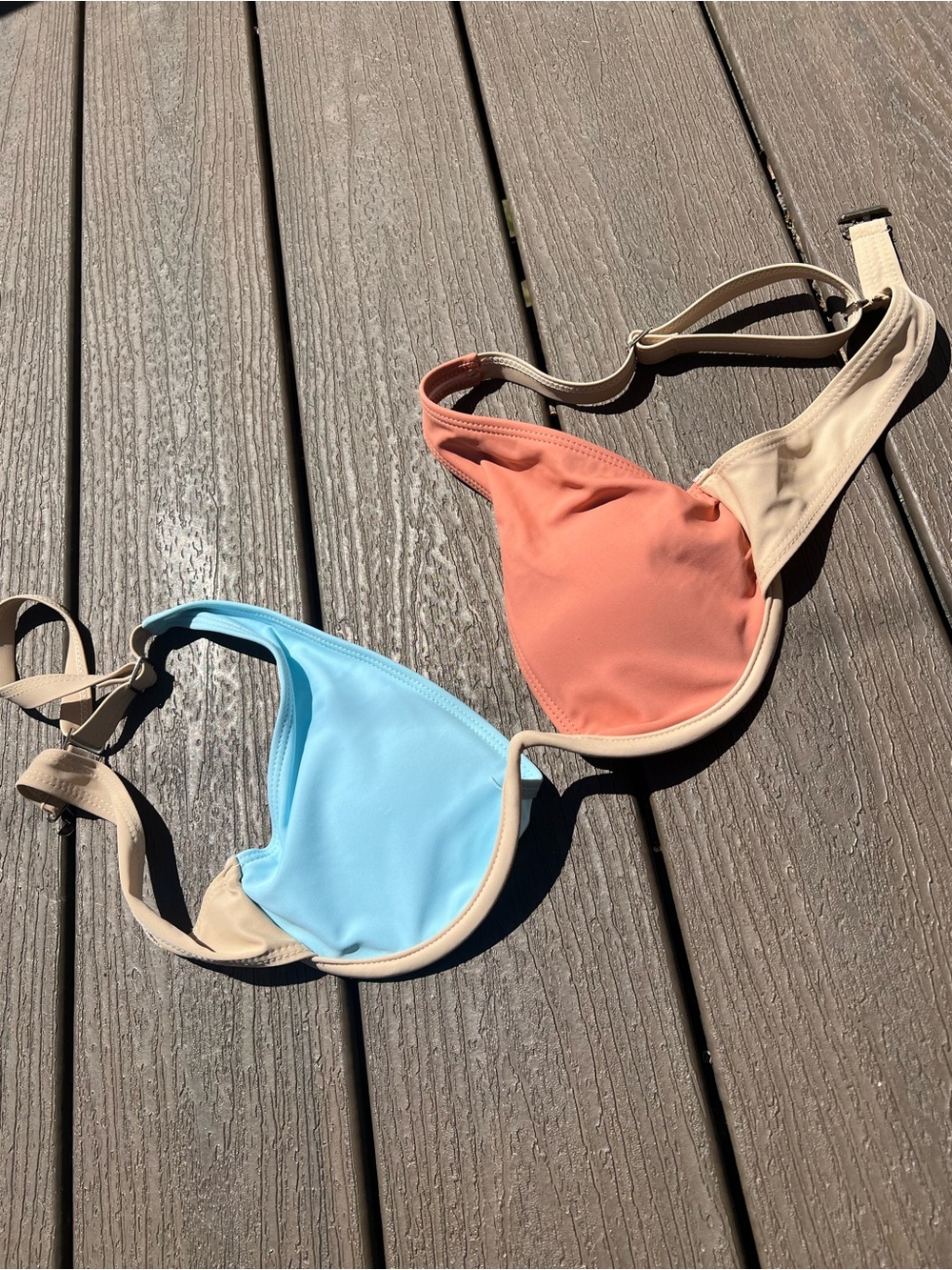 Pastel Colorblock Bikini Top 🧡💙 - Picture 2 of 2